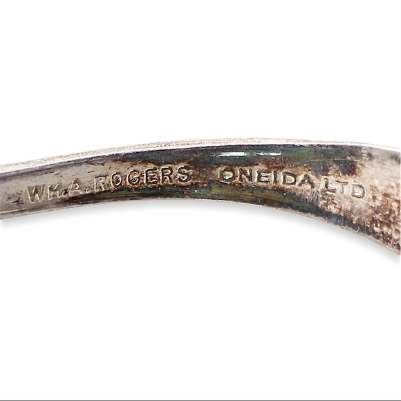 Vintage Wm. A. Rogers Oneida Spoon Cuff Bracelet Silver Plate Blank ID Style - Picture 4 of 5